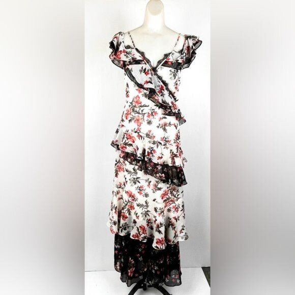 Avec Les Filles Floral Tiered Ruffled Dress 4 - Picture 2 of 12